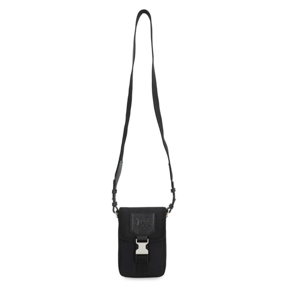 PALM ANGELS Logo Buckle Shoulder Bag Men BLACK Shoulder Bags